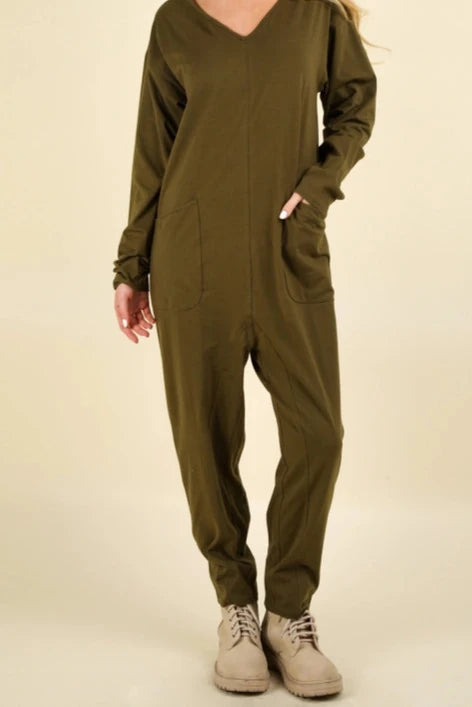 Mistletoe Jumpsuit - Olive