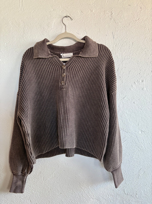 Mocha Goodness Henley Sweater